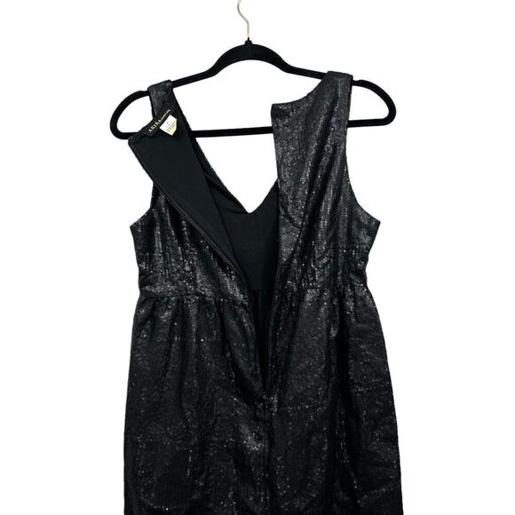 Akira Chicago Black Label Womens Sequin Sheath Dress Flower Detail Lined Black M - Picture 6 of 6